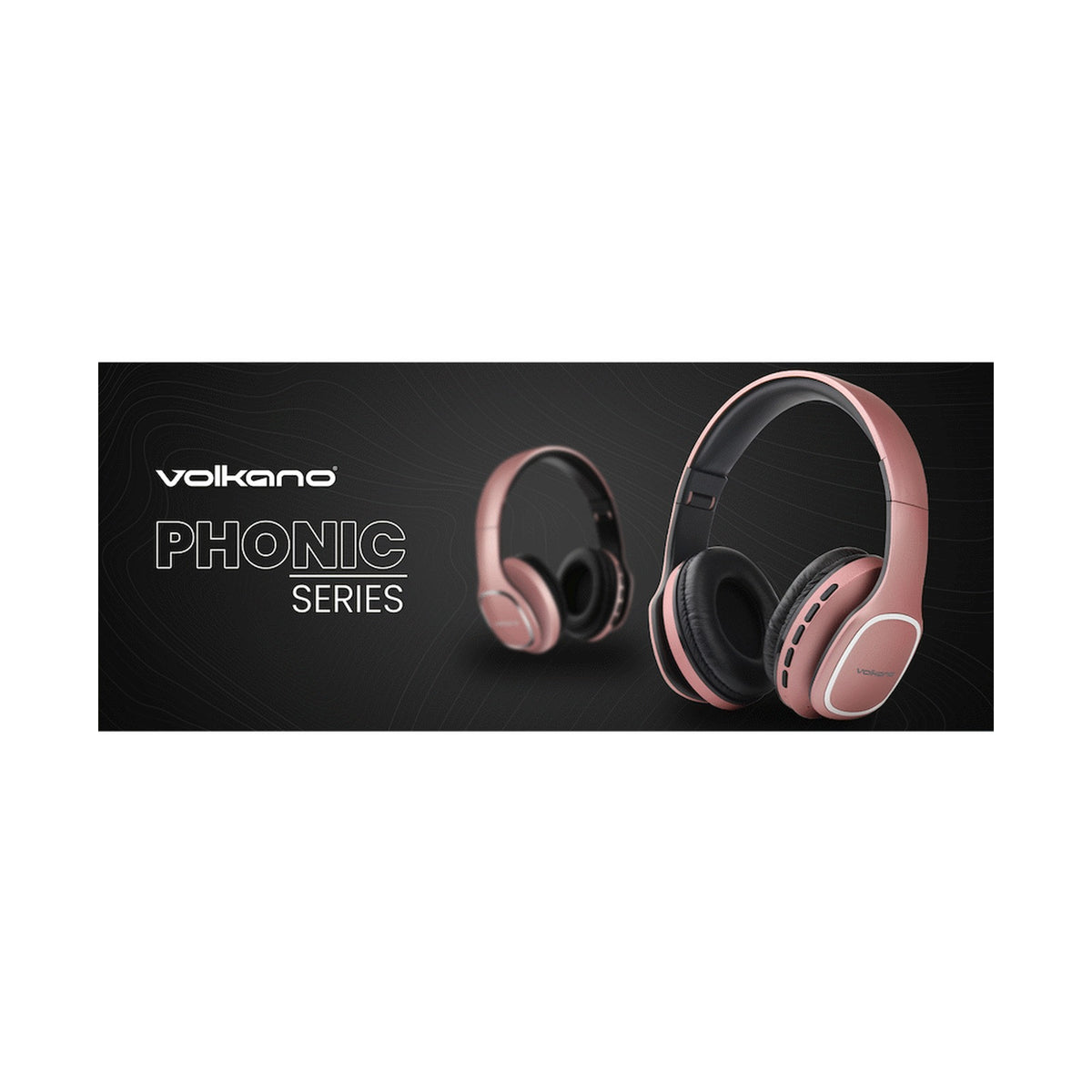 Volkano Phonic Series Bluetooth Full-Size Headphones - Rose Gold