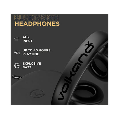 VolkanoX Silenco Series Active Noise-Cancelling Bluetooth Headphones - Black