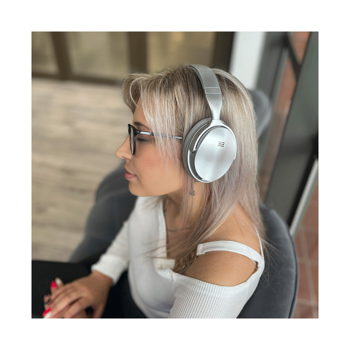 VolkanoX Silenco Series Active Noise Cancelling Bluetooth Headphones - Silver