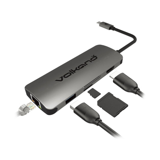VolkanoX Core Dock series USB Type C Dock - HDMI + USB 3.0 + LAN + Card Reader + PD
