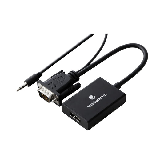Volkano Append series VGA male to HDMI female converter, 10cm cable, with Sound