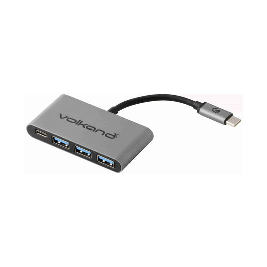 VolkanoX Core Hub series USB Type C to 3x USB 3.0 plus Power - 10cm - Charcoal