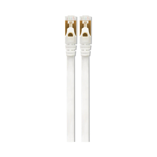 VolkanoX Giga Series Cat 7 Ethernet Cable 5m - White, Gold Tips