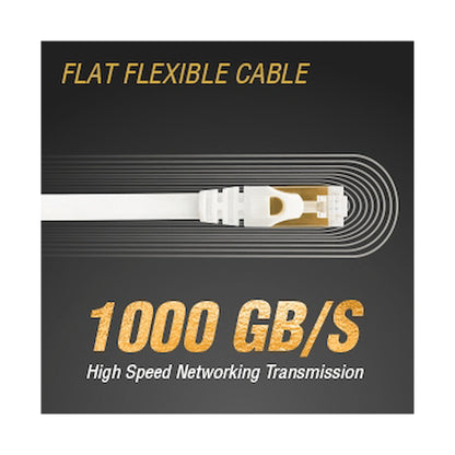 VolkanoX Giga Series Cat 7 Ethernet Cable 5m - White, Gold Tips