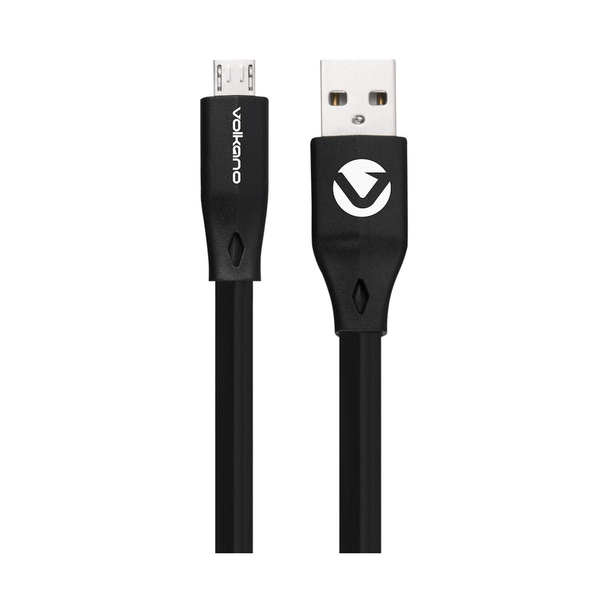 Volkano Slim Series Flat PVC Micro USB Cable 1.2m - Black