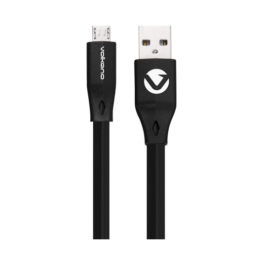 Volkano Slim Series Flat PVC Micro USB Cable 1.2m - Black