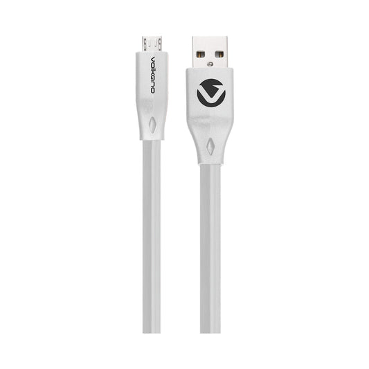 Volkano Slim Series Flat PVC Micro USB Cable 1.2m - White