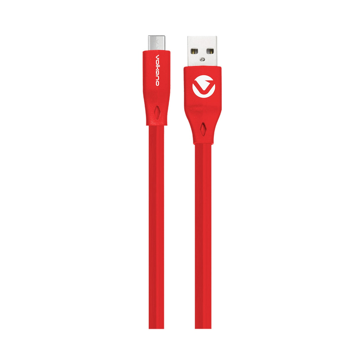 Volkano Slim Series Flat PVC Type-C Cable 1.2m - Red