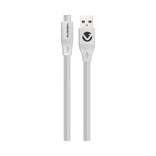 Volkano Slim Series Flat PVC Type-C Cable 1.2m - White