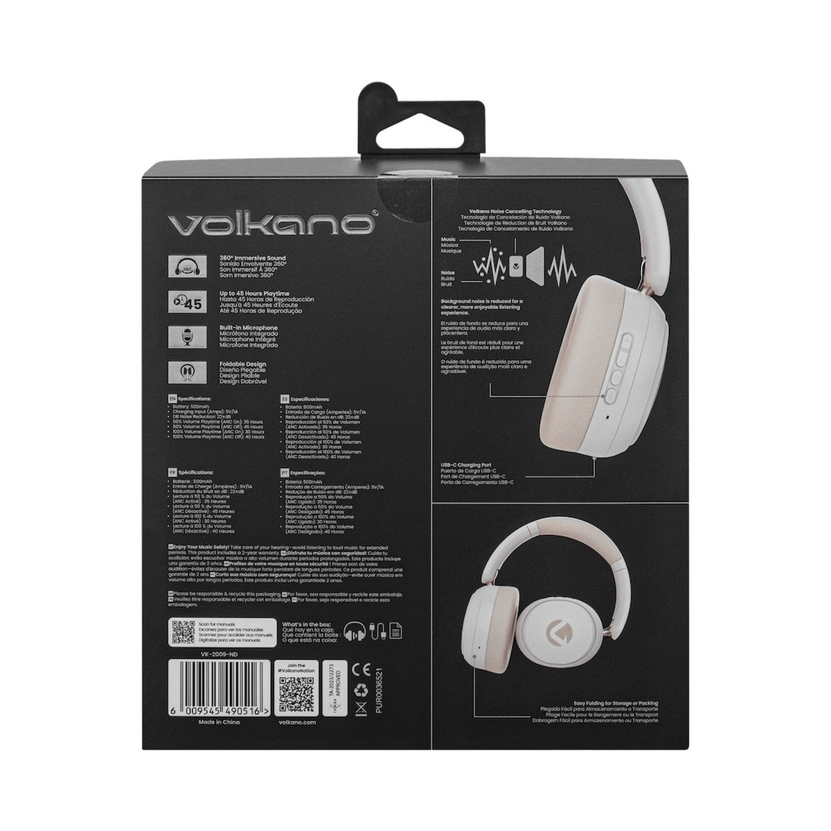 Volkano Lexi Bluetooth Headphone with ANC - Nude