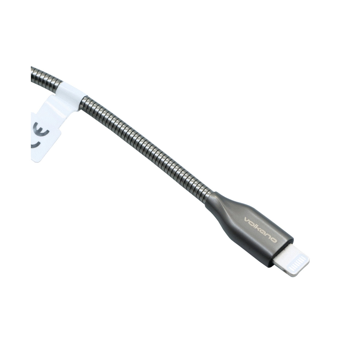 Volkano Iron Series Round Metallic Spring MFI Lightning Cable 6ft - Gun Metal