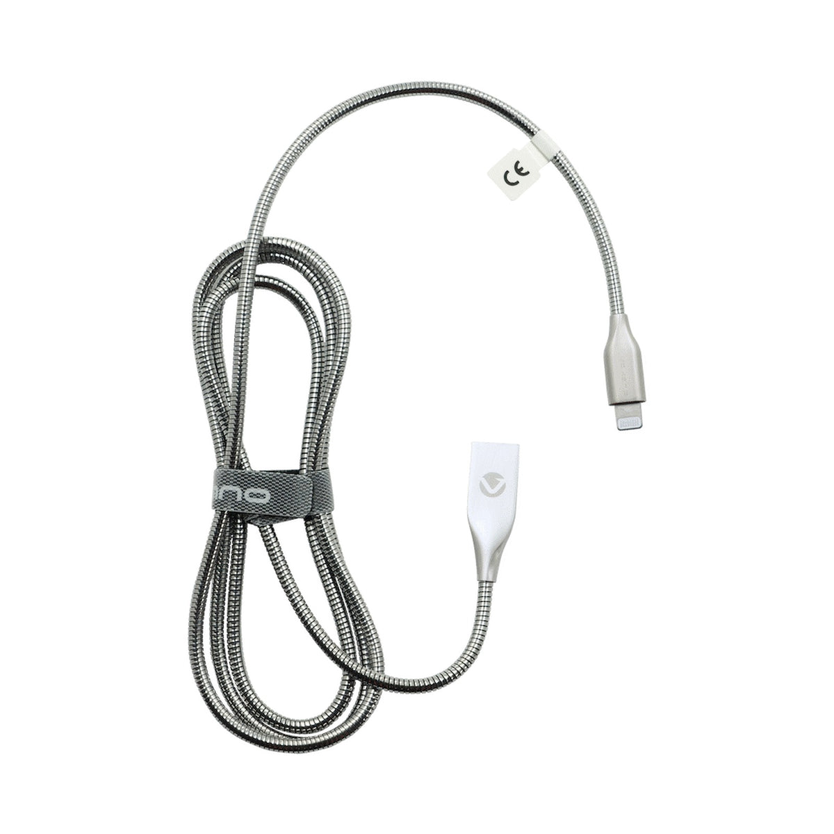 Volkano Iron Series Round Metallic Spring MFI Lightning Cable 1.2m - Silver