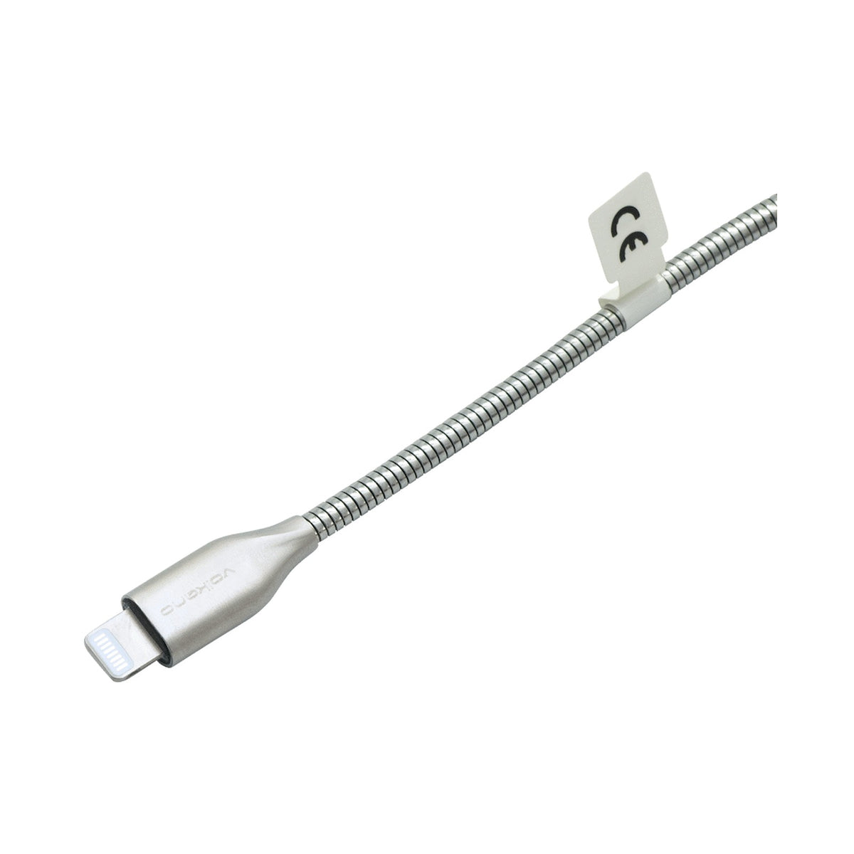 Volkano Iron Series Round Metallic Spring MFI Lightning Cable 1.2m - Silver