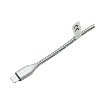 Volkano Iron Series Round Metallic Spring MFI Lightning Cable 1.2m - Silver