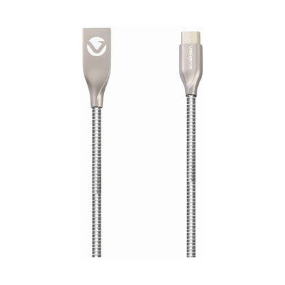 Volkano Iron Series Round Metallic Spring Type-C Cable 1.2m - Silver
