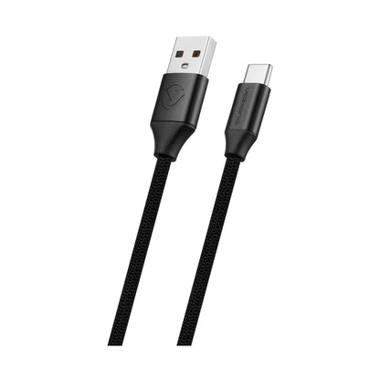 Volkano Weave Series Braided USB A to Type-C Cable 1.2m 60w - Black