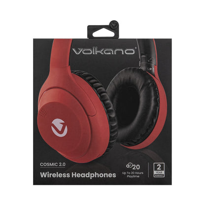 Volkano Cosmic 2 Series Bluetooth Headphones - Red