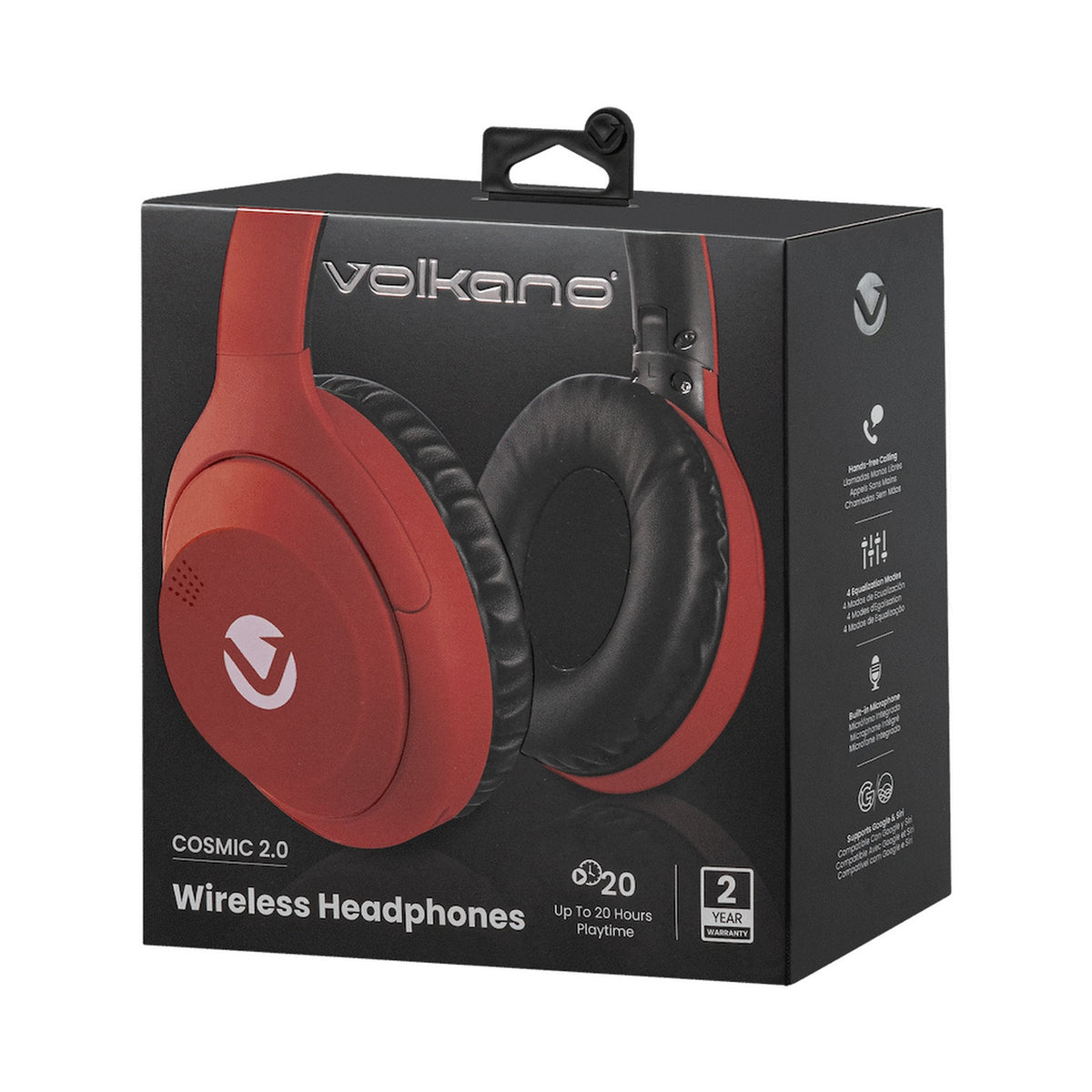 Volkano Cosmic 2 Series Bluetooth Headphones - Red
