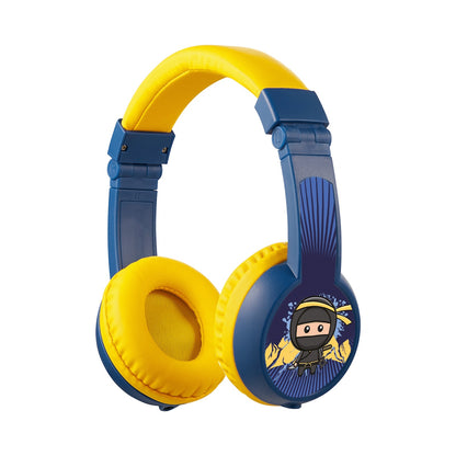 Volkano Sidekick Series Wired Kiddies Headphones with Share Port - Yellow/Blue