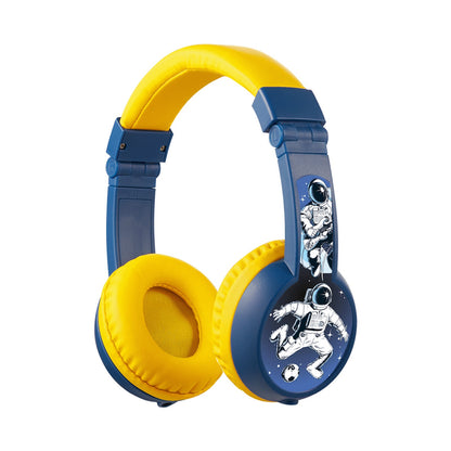 Volkano Sidekick Series Wired Kiddies Headphones with Share Port - Yellow/Blue