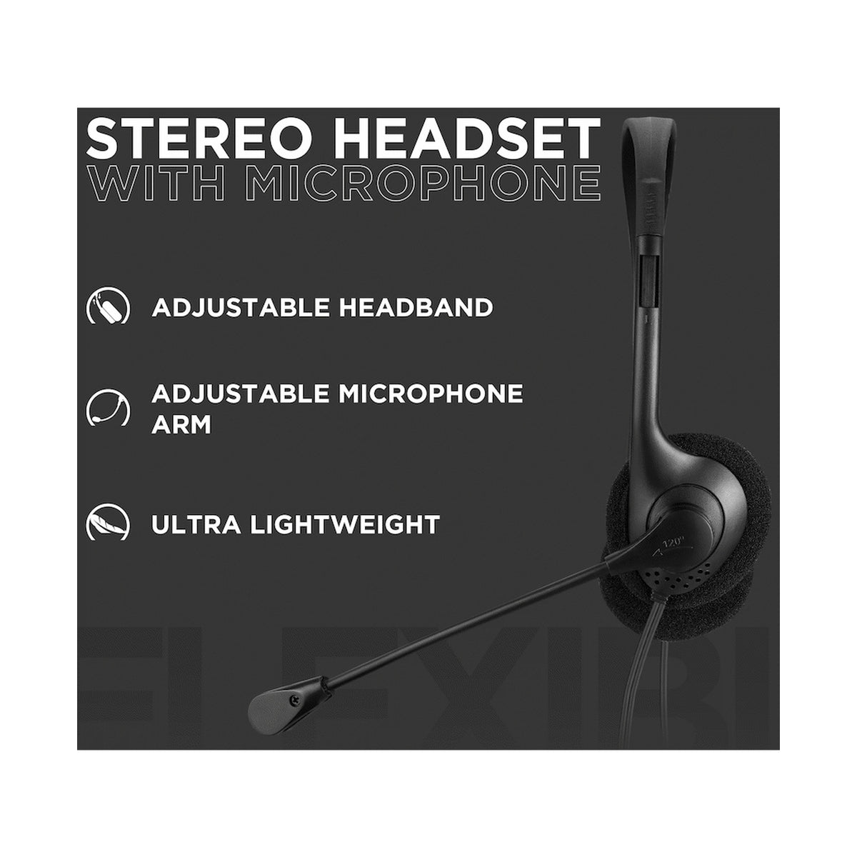 Volkano Chat 2 Stereo Headset with Boom Microphone