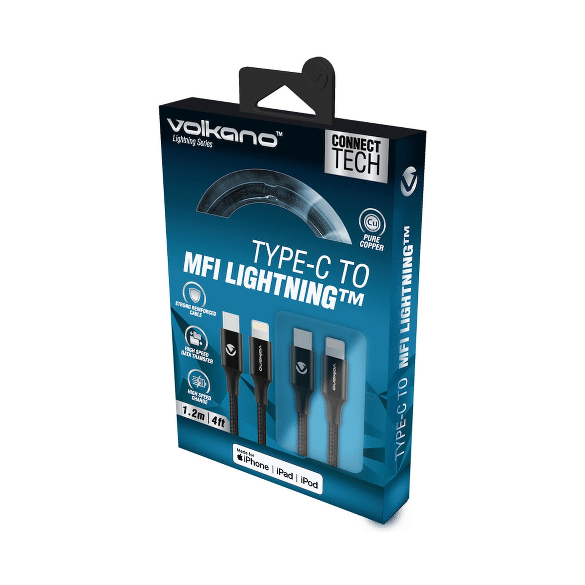 Volkano Lightning Series Type-C to MFI 1.2m