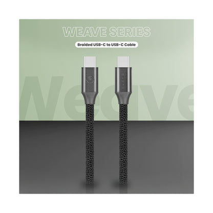 Volkano Weave Series Type-C to Type-C Cable (1.2m, 60w) - Black