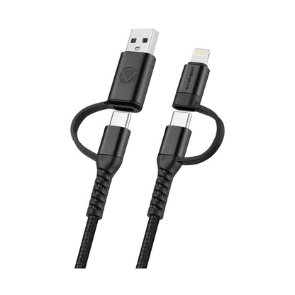 Volkano Weave Series 4-in-1 Charge & Data Cable 60w - 1.2m/4ft