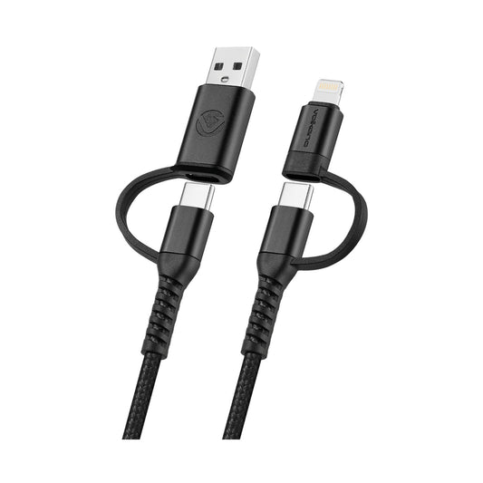 Volkano Weave Series 4-in-1 Charge & Data Cable 60w - 1.2m/4ft