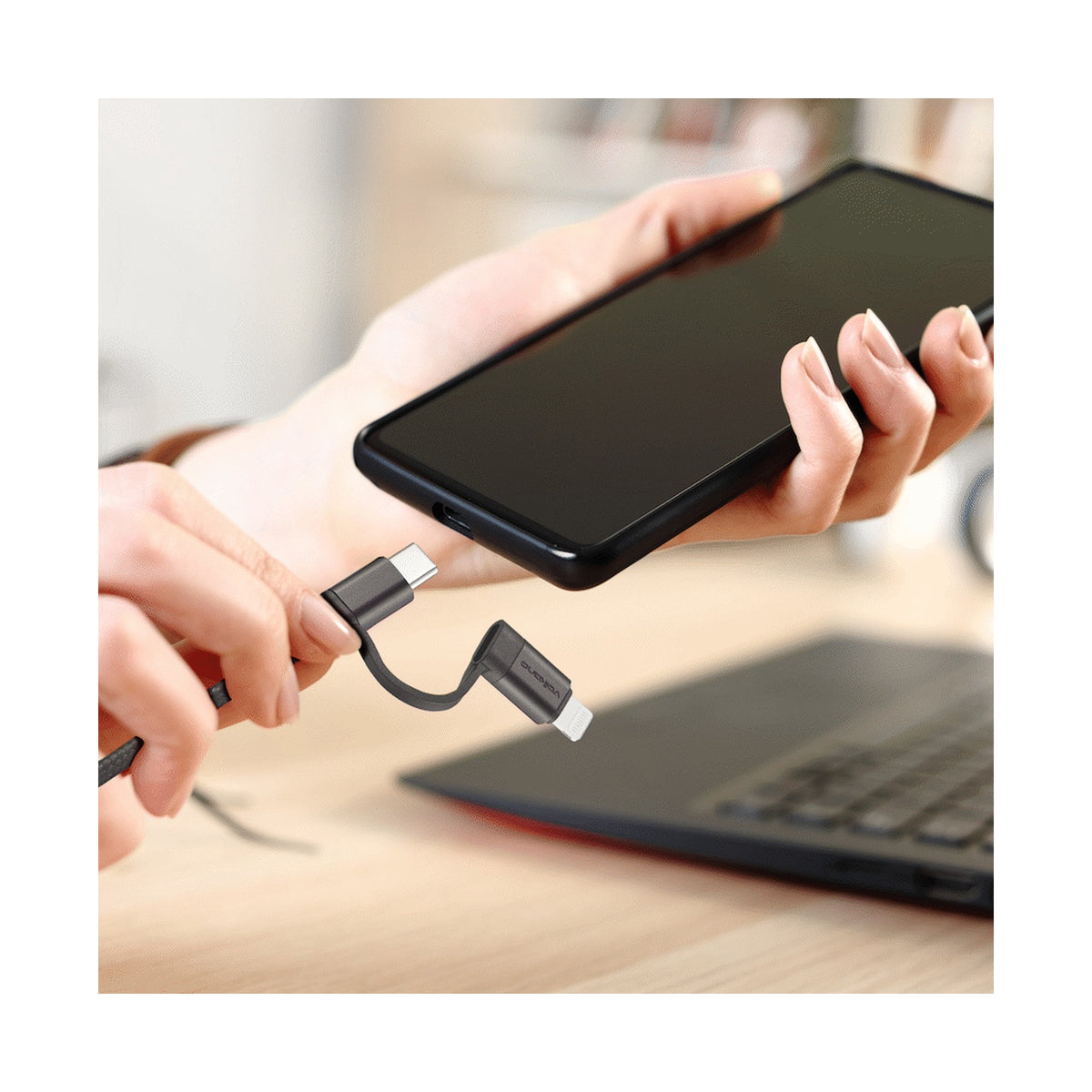 Volkano Weave Series 4-in-1 Charge & Data Cable 60w - 1.2m/4ft