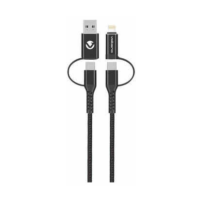 Volkano Weave Series 4-in-1 Cable Two Pack - 1.2m/4ft & 1.8m/6ft