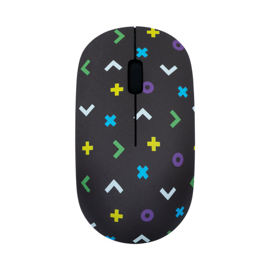 Tag Series 2.4G Wireless Optical Mouse with Nano USB and Type-C Receiver - Black Geo