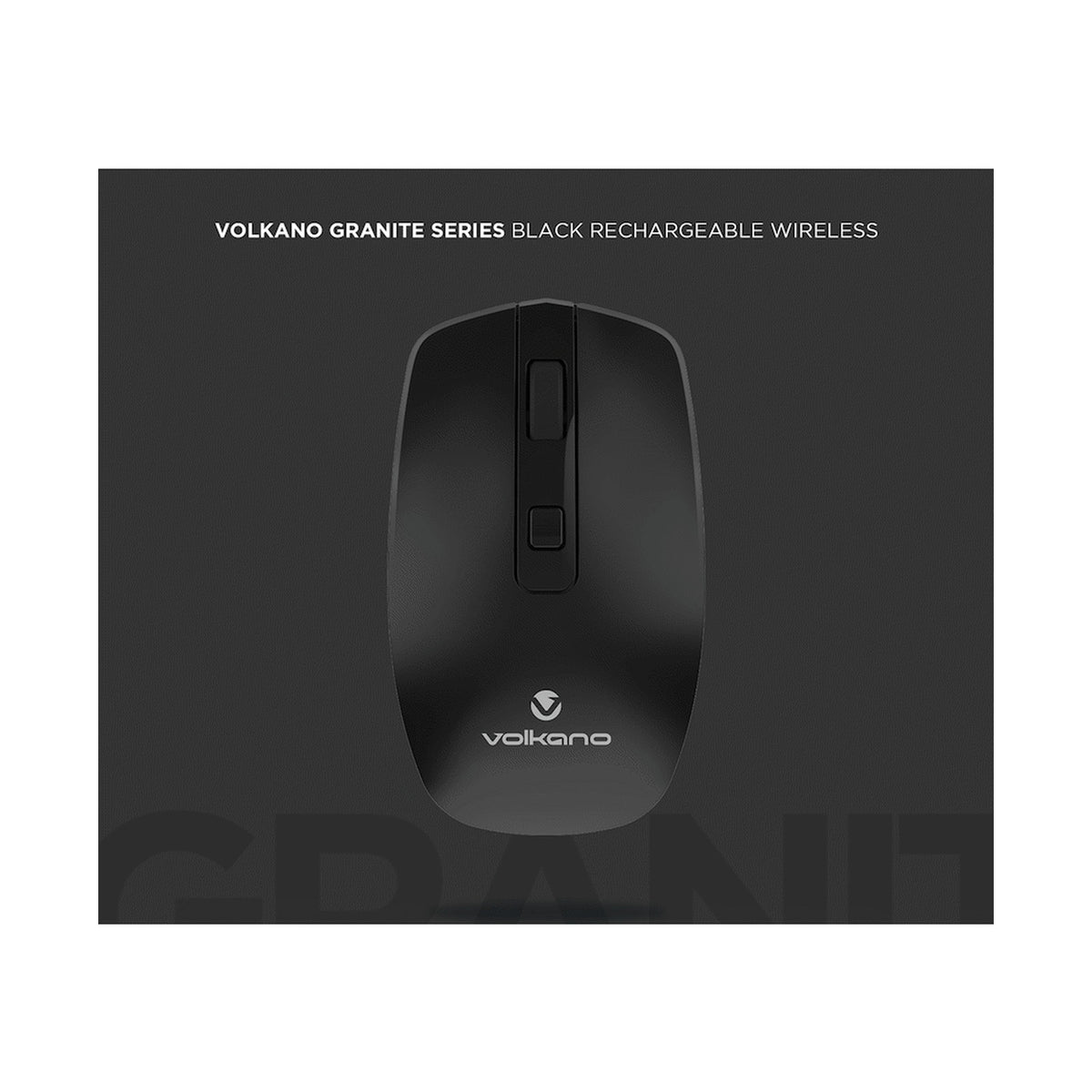 Volkano Granite Series Rechargeable Wireless Mouse - Black