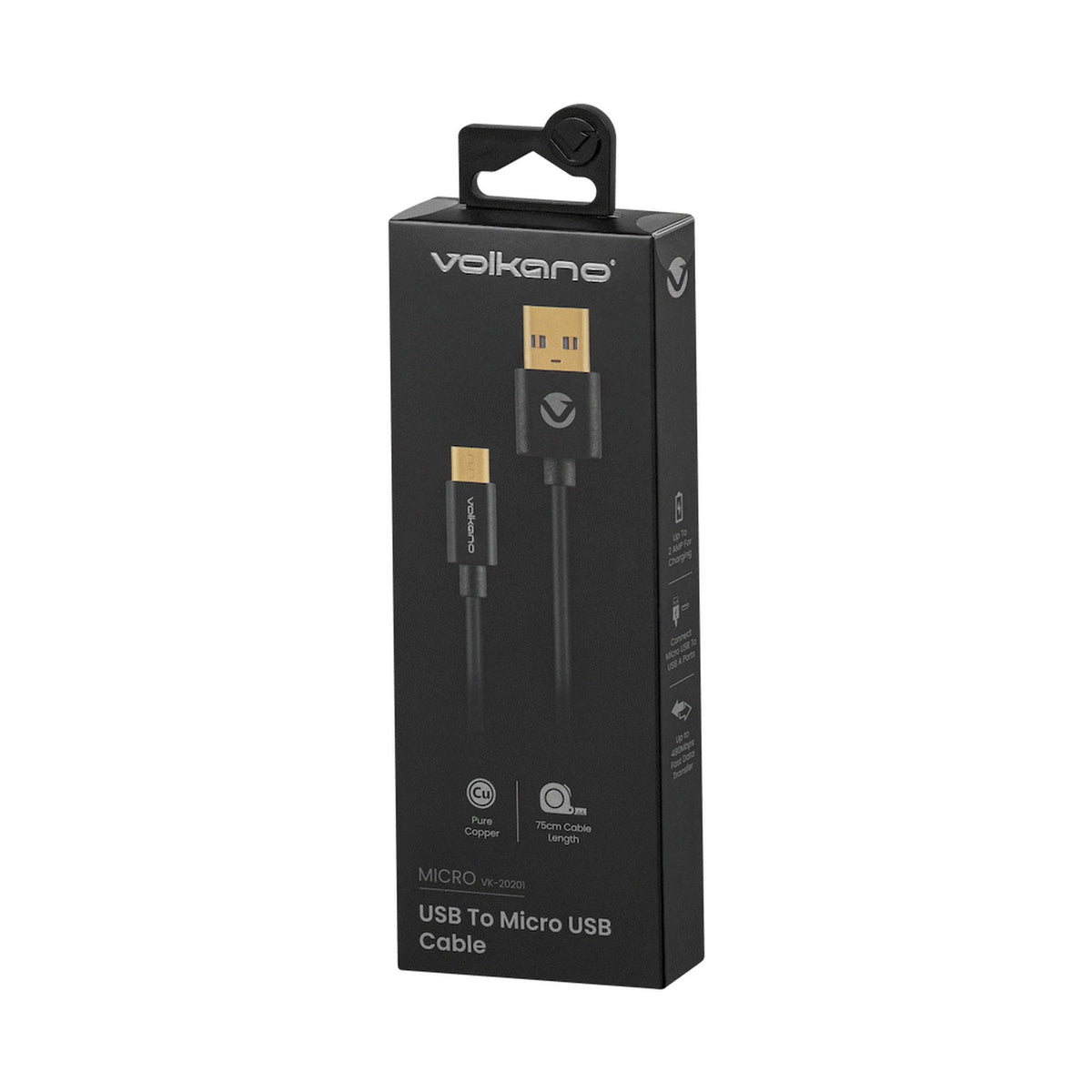 Volkano Micro Series USB to Micro USB M/M Cable 0.75m