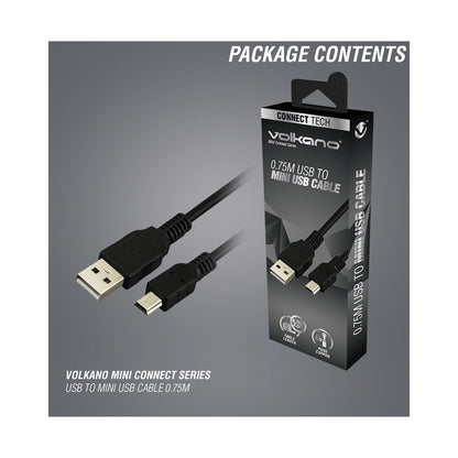Volkano Mini Connect Series USB to Mini USB Cable 0.75m