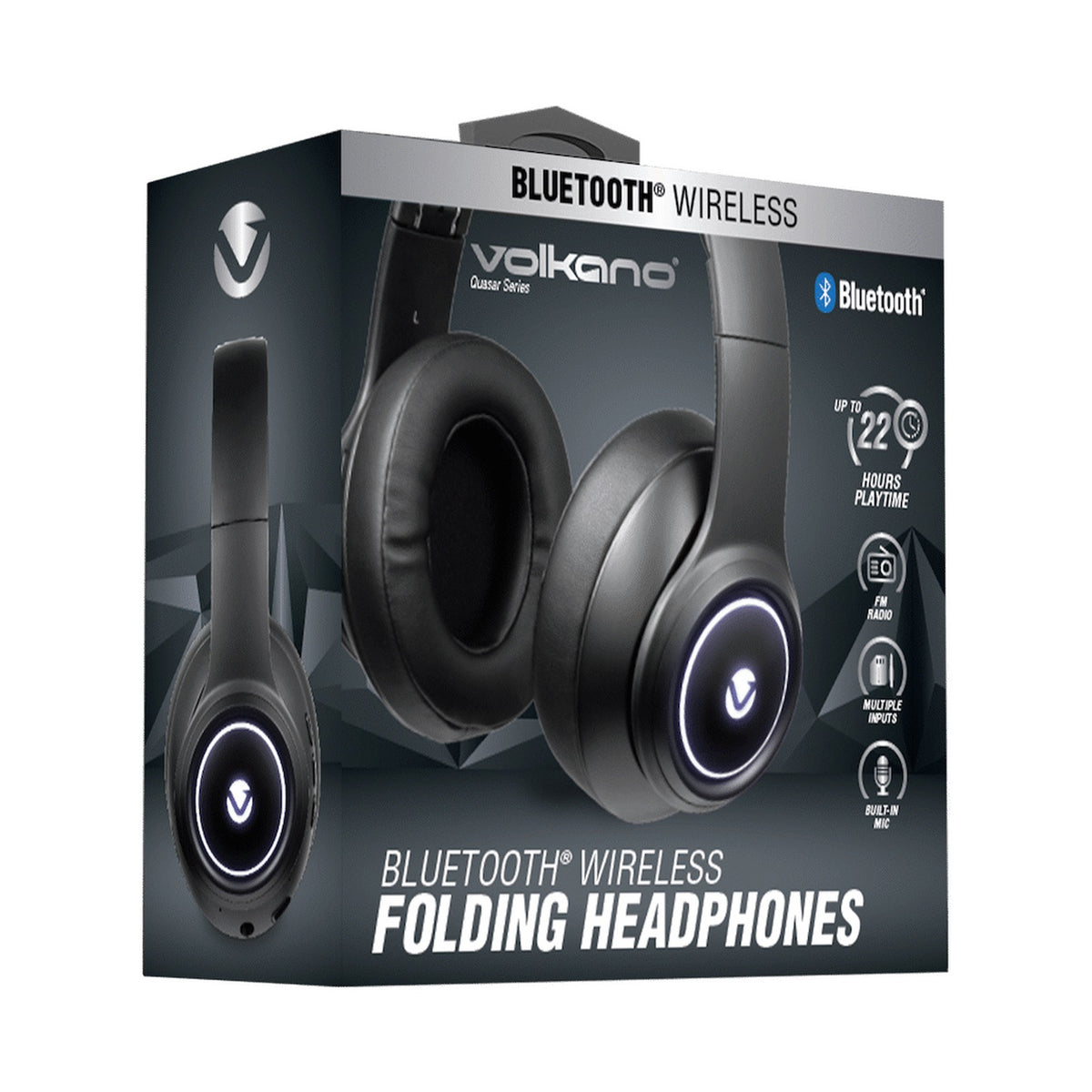 VolkanoX Quasar Series Bluetooth Headphones - Black