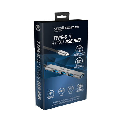 Volkano Expand Series Type-C to 4-Port USB Hub