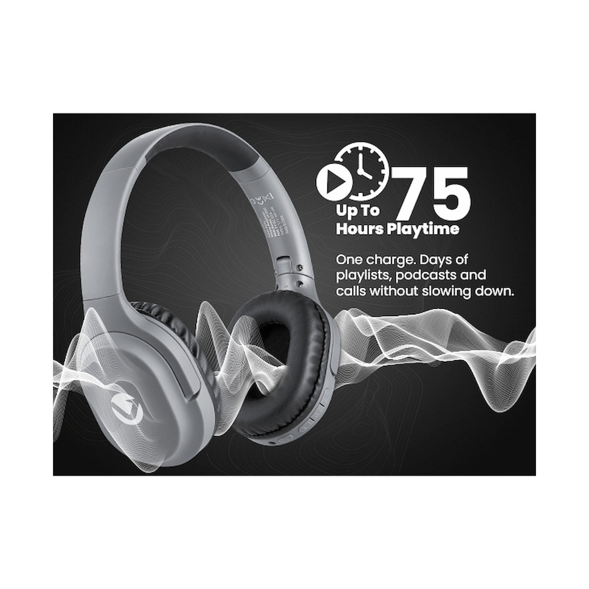 Volkano Pebble Series Bluetooth Headphones - Dark Grey