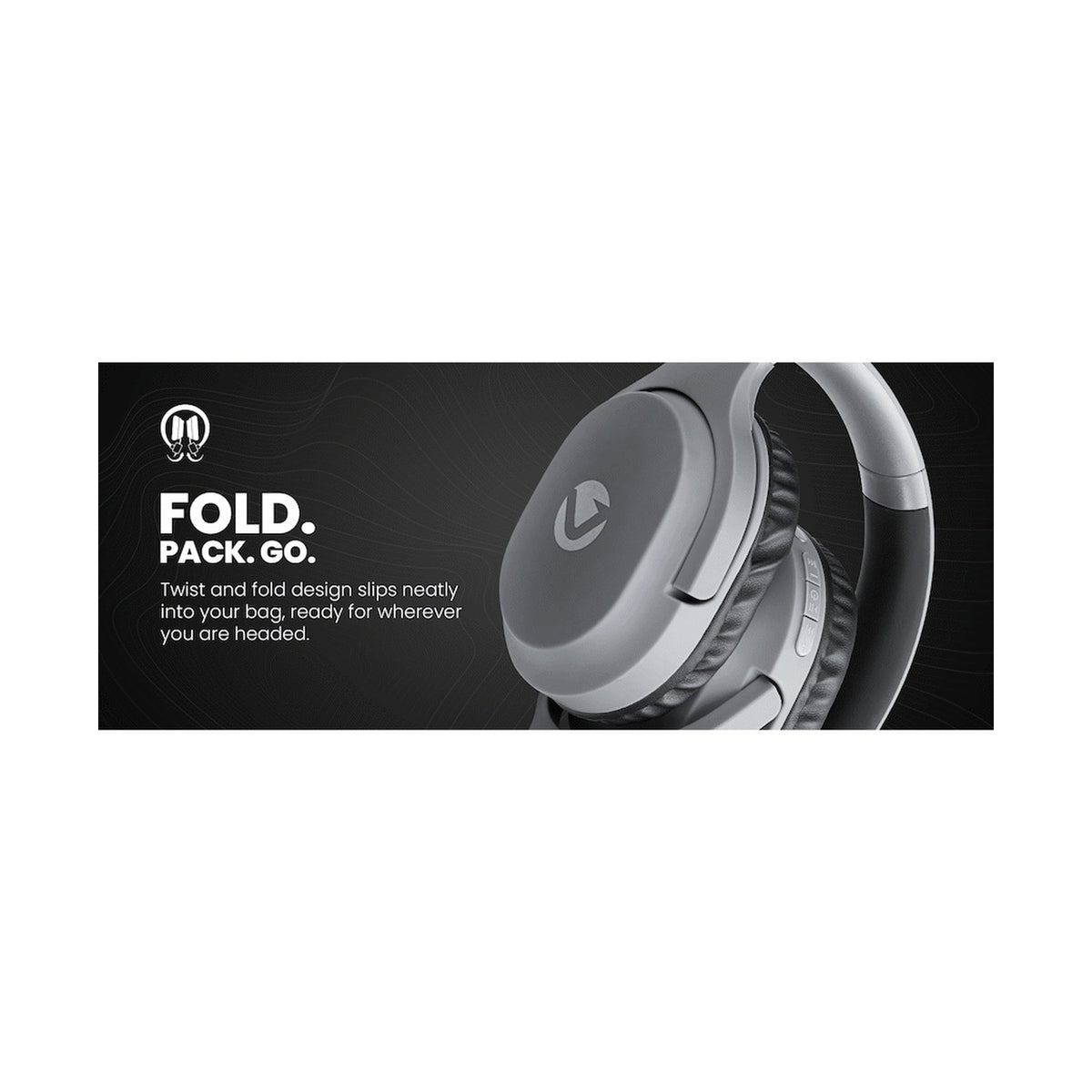 Volkano Pebble Series Bluetooth Headphones - Dark Grey