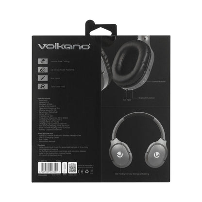 Volkano Pebble Series Bluetooth Headphones - Dark Grey