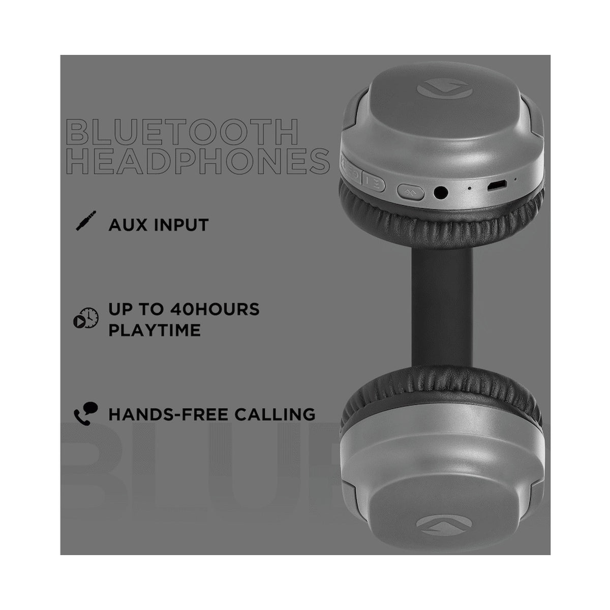 Volkano Pebble Series Bluetooth Headphones - Dark Grey