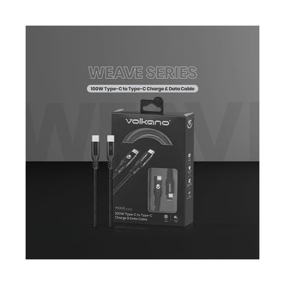Volkano Weave Series 100w Type-C to Type-C 1.2m