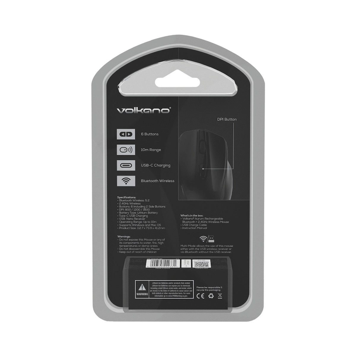 Volkano Aurum Series Bluetooth Wireless Mouse - Black