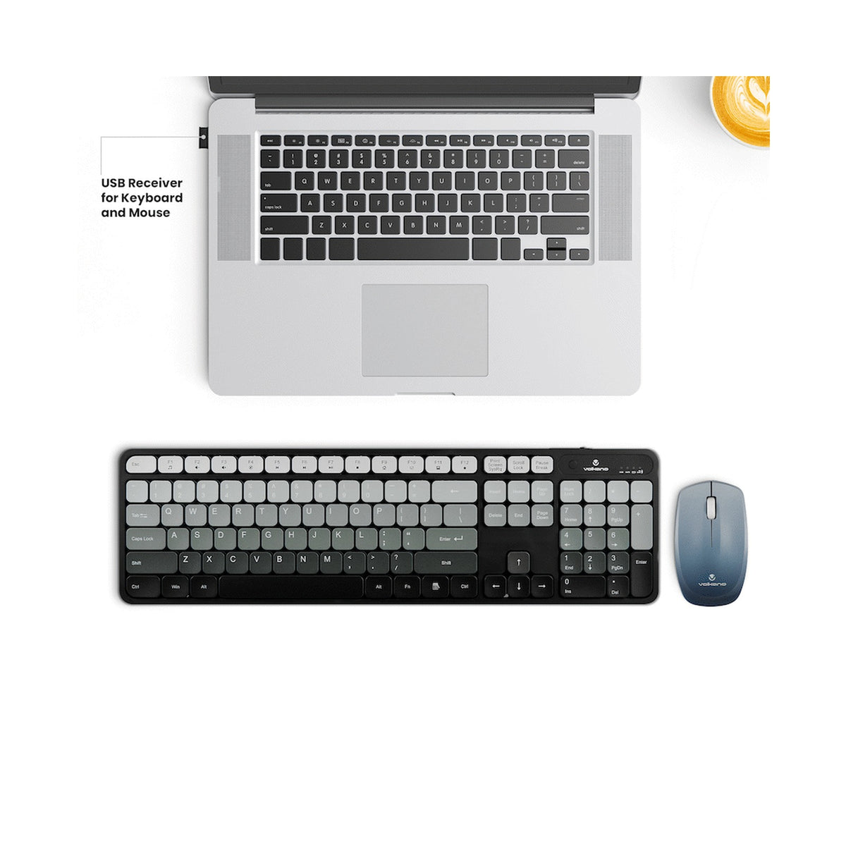 Volkano Prism Series Bluetooth Wireless Keyboard and Mouse - Grey