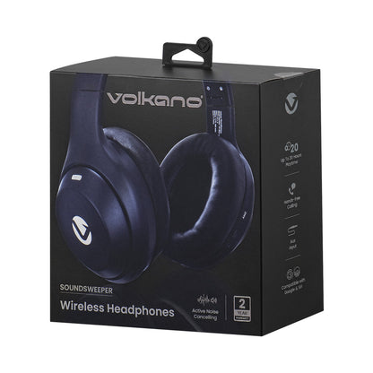 Volkano SoundSweeper Series Active Noise Cancelling bluetooth Headphones - Blue