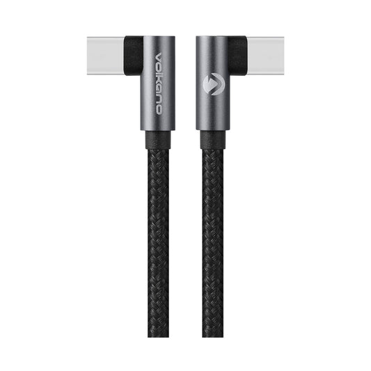 Volkano Weave Series USB-C to USB-C Cable 2m (60W) Right Angle - USB2.0e