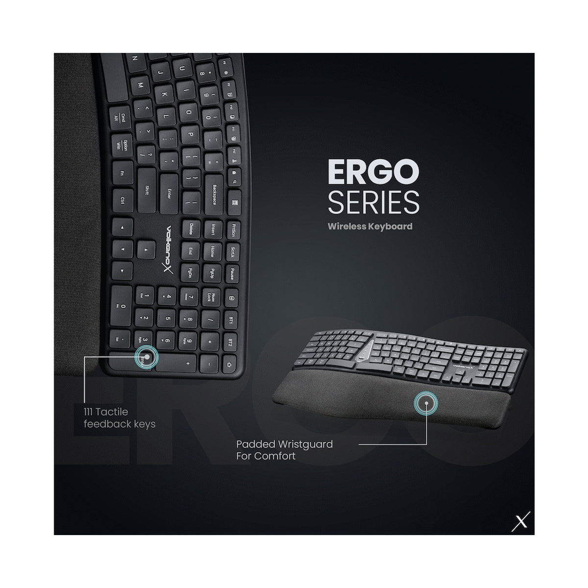 VolkanoX Ergo Bluetooth Wireless Keyboard