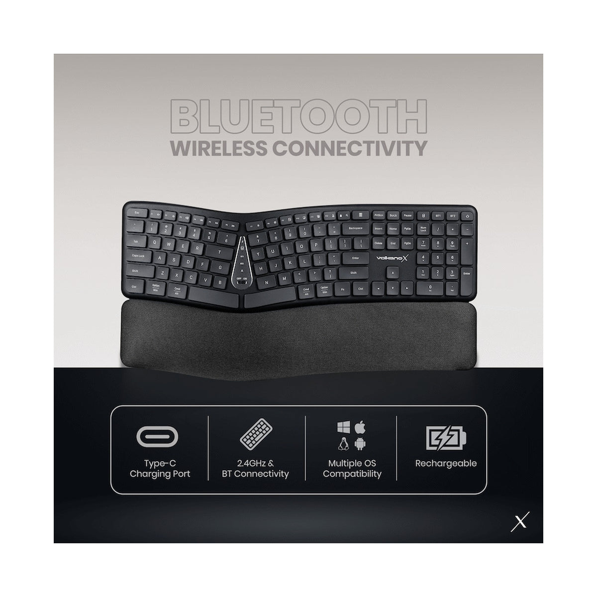 VolkanoX Ergo Bluetooth Wireless Keyboard