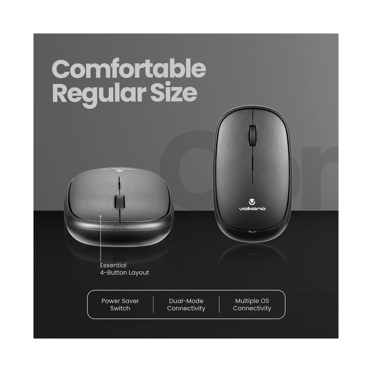 Volkano Coral series Bluetooth Wireless Mouse - Black
