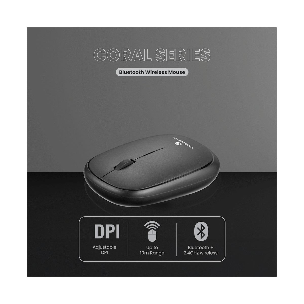 Volkano Coral series Bluetooth Wireless Mouse - Black